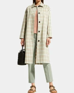 Femme Galeries Lafayette Imperméable en Coton Louis à carreaux beige