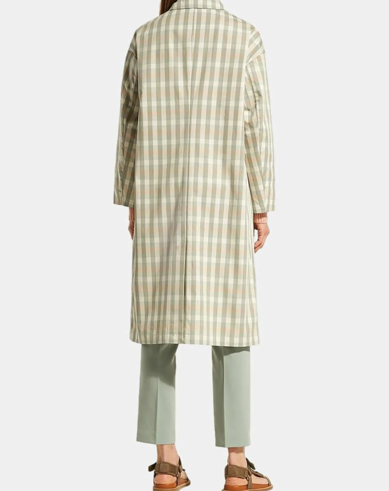 Femme Galeries Lafayette Imperméable en Coton Louis à carreaux beige