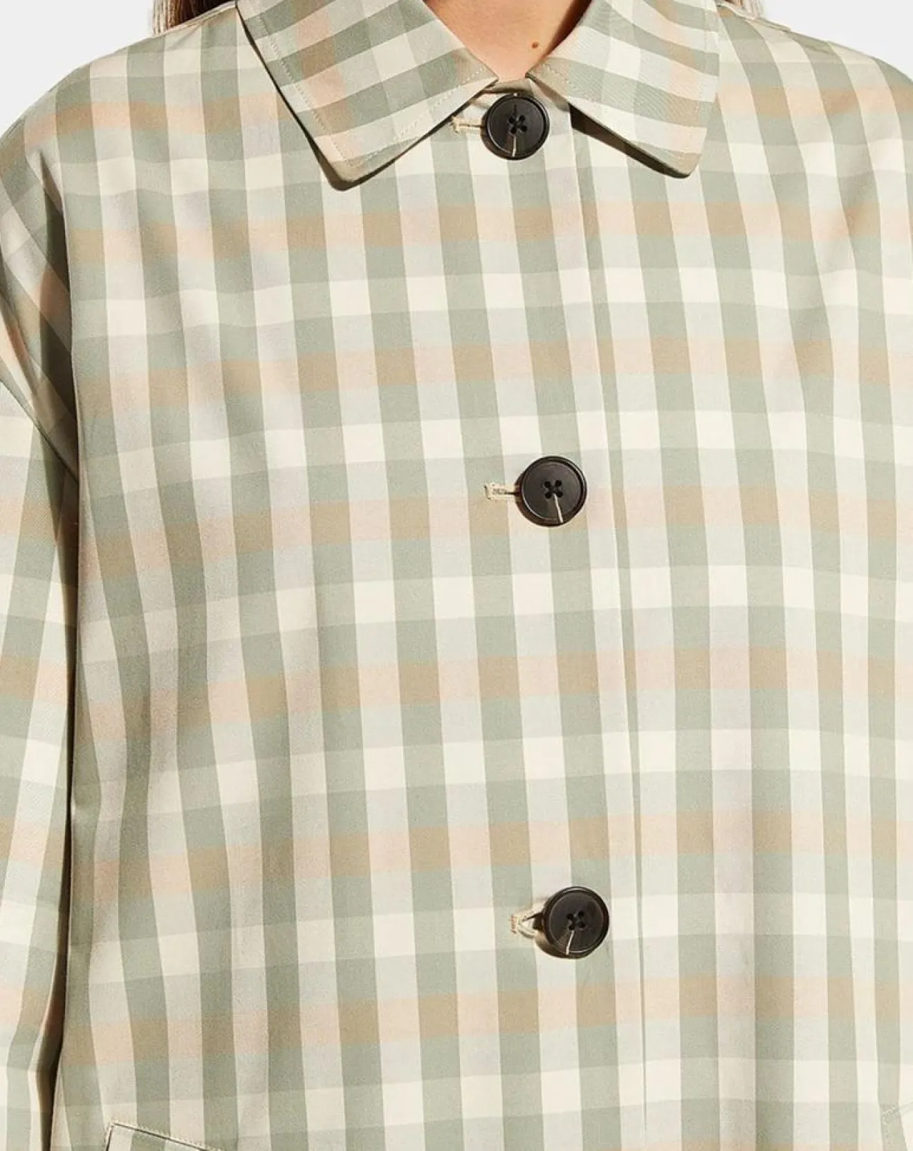 Femme Galeries Lafayette Imperméable en Coton Louis à carreaux beige