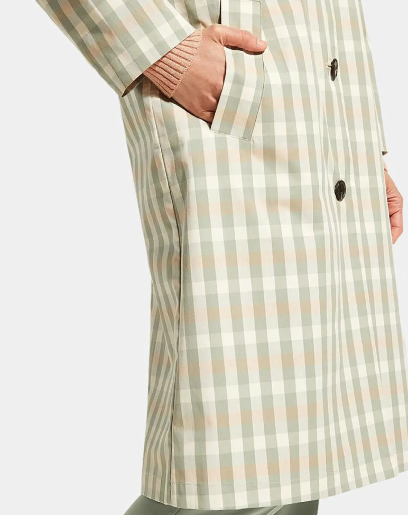 Femme Galeries Lafayette Imperméable en Coton Louis à carreaux beige