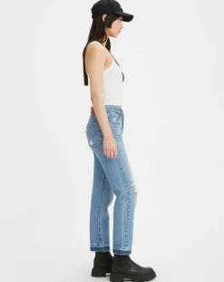 Sale Levi's® Jean 501 Crop coupe droite bleu