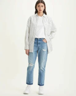 Sale Levi's® Jean 501 Crop coupe droite bleu