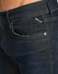Homme Replay Jean ajusté Brut bleu foncé
