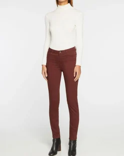 Femme Galeries Lafayette Jean ajusté Gerly en Toile de coton marron foncé