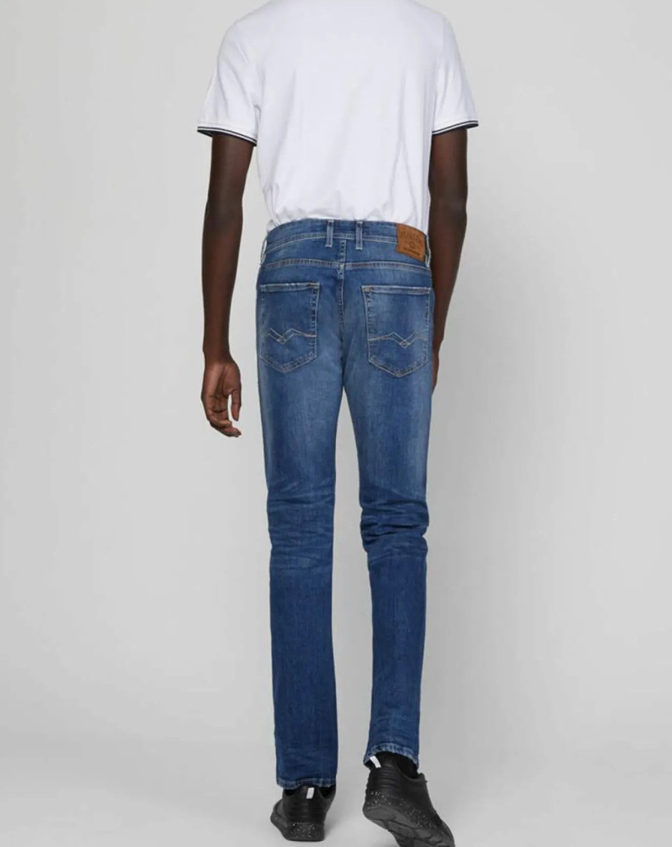 Clearance Replay Jean ajusté stretch Grover Délavé bleu