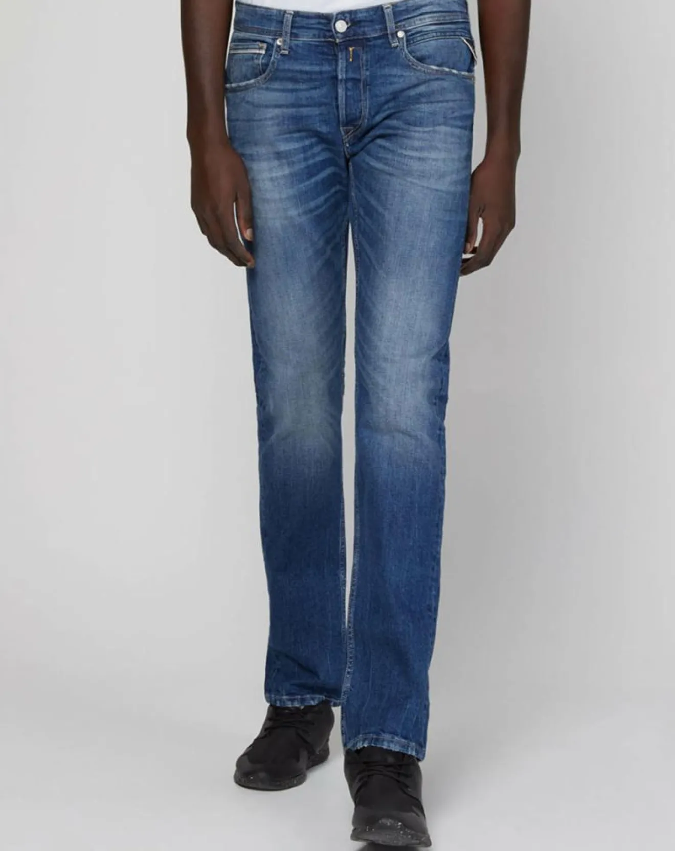 Clearance Replay Jean ajusté stretch Grover Délavé bleu