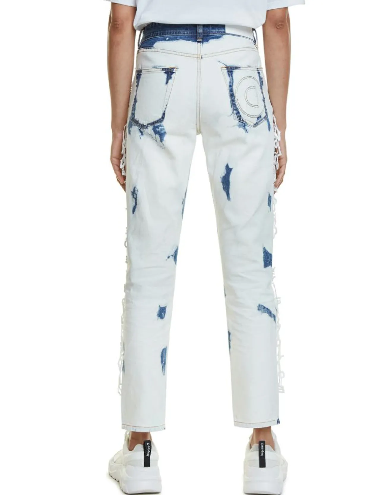 Desigual Jean Bleach blanc/bleu