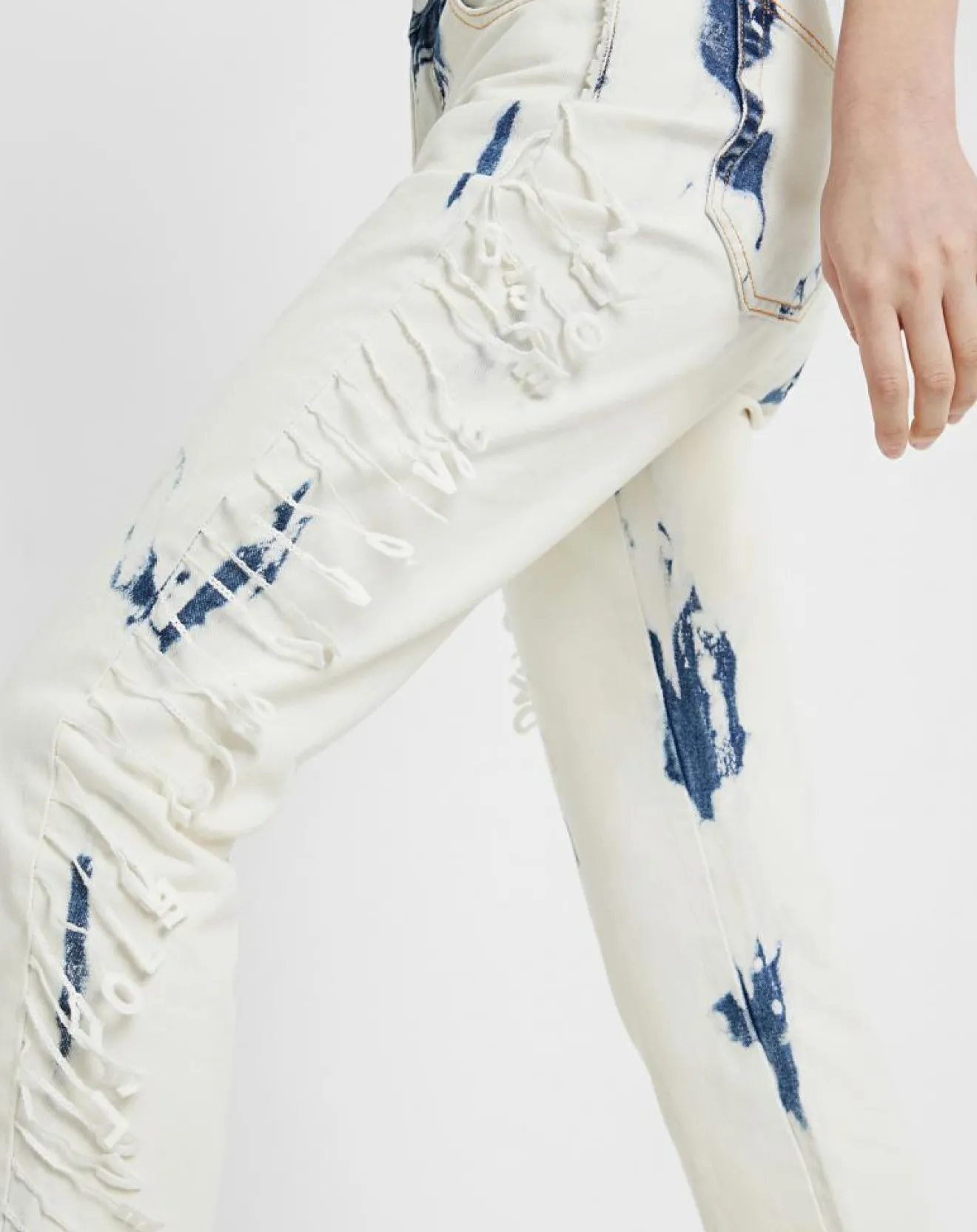 Desigual Jean Bleach blanc/bleu