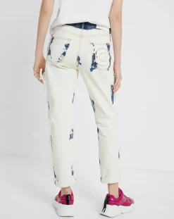 Desigual Jean Bleach blanc/bleu