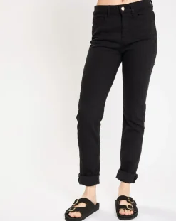 Femme Jodhpur Jean Bmock droit brut noir