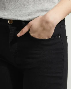 Femme Jodhpur Jean Bmock droit brut noir