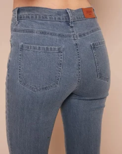 Femme Derhy Jean Cachette Droit bleu