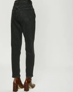 Femme Esprit Jean court authentique en coton biologique Slim gris moyen