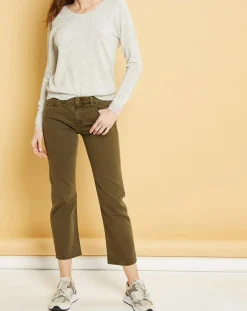 Outlet Acquaverde Jean cropped Natural Nils army
