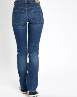 Femme Esprit Jean droit bleu foncé