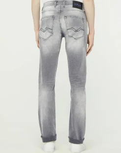 Replay Jean droit en Coton Bio 573 Grover gris moyen