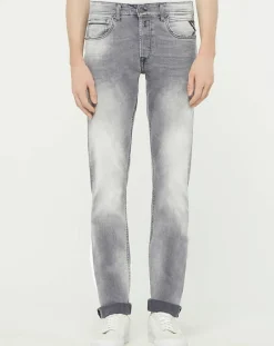 Replay Jean droit en Coton Bio 573 Grover gris moyen