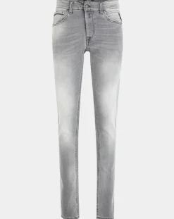 Replay Jean droit en Coton Bio 573 Grover gris moyen