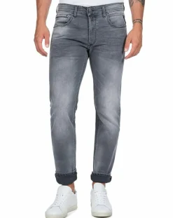 Replay Jean droit en Coton Bio 573 Grover gris moyen