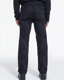 Homme The Kooples Jean Droit Logo noir délavé