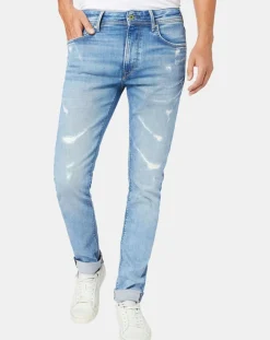 Clearance Pepe Jeans Jean Droit Stanley Destroy bleu clair