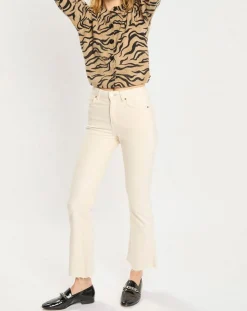 Femme Scotch & Soda Jean en Coton Bio mélangé Flare The Kick Cropped écru