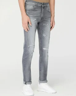 Homme Replay Jean en Coton Bio Aged Eco gris moyen
