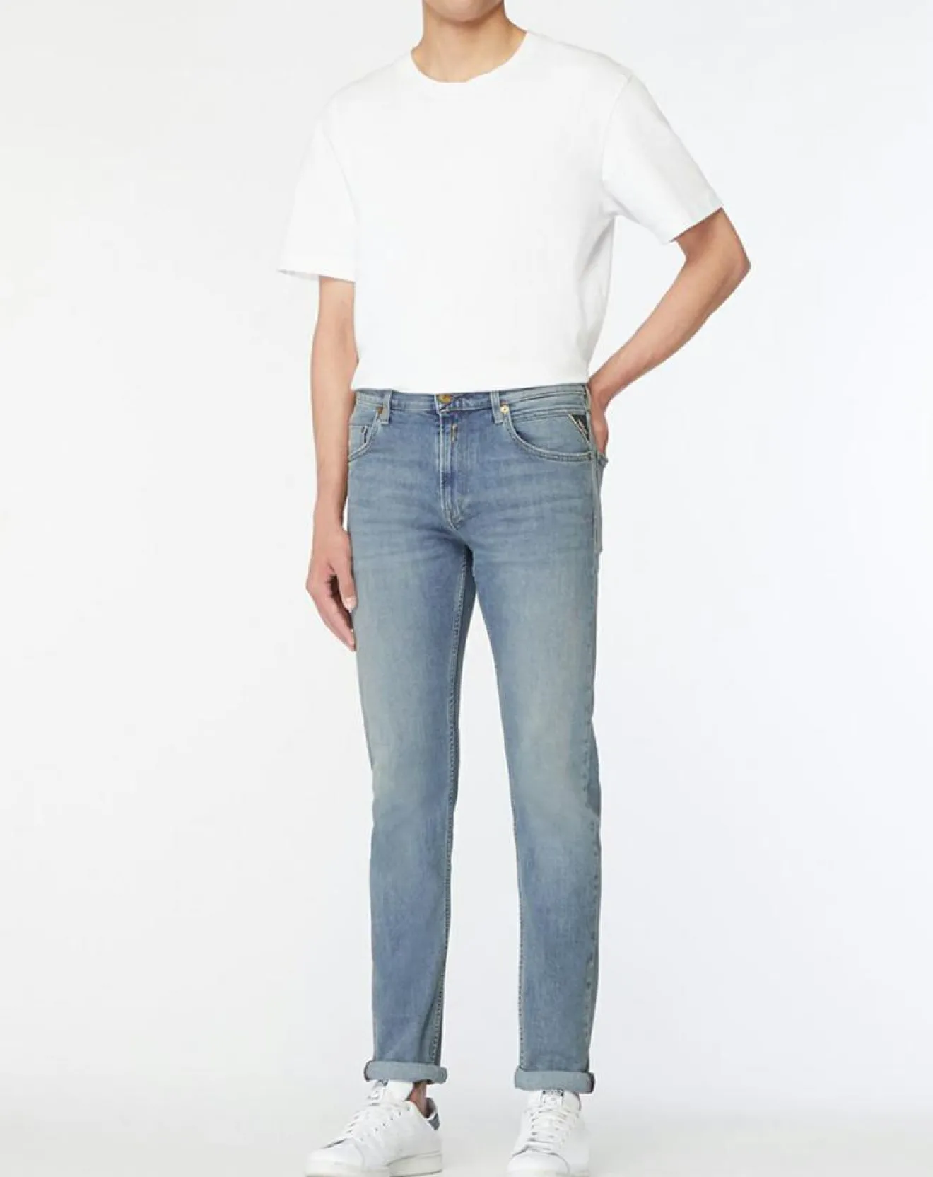 Homme Replay Jean en Coton Bio 573 bleu moyen