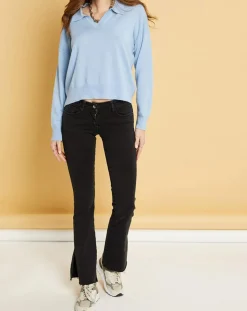 Hot Acquaverde Jean flare Natural Laureen black stone