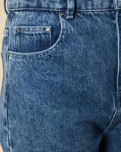Femme Chloé Stora Jean large en Toile de coton Ronda bleu