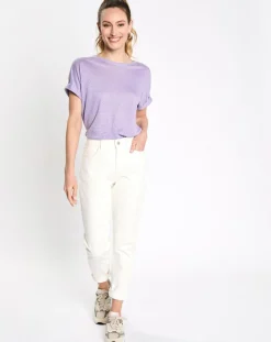 Femme Esprit Jean mom écru