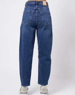 Femme Esprit Jean mom en Coton épais bleu moyen