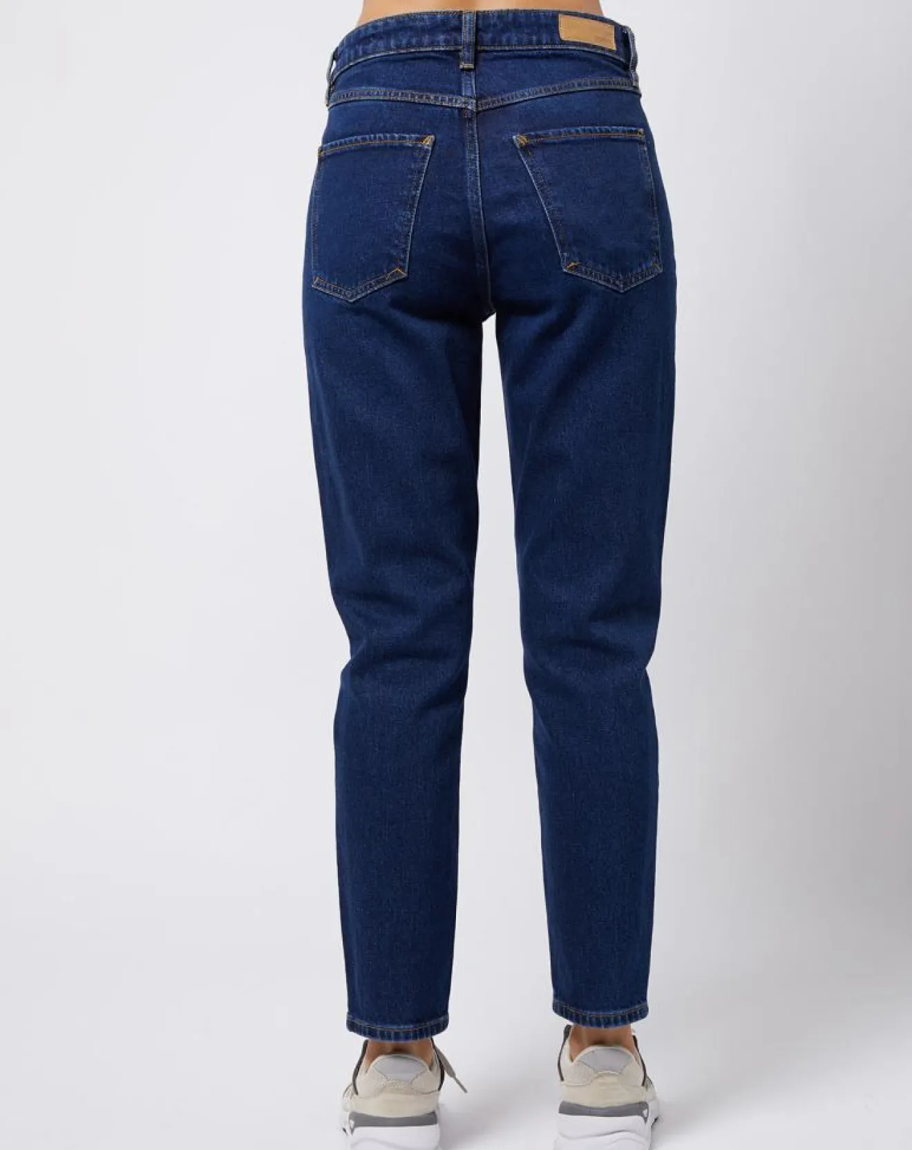 Clearance Esprit Jean Mom taille haute à jambes droites bleu foncé