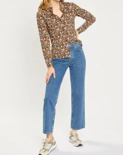 Sale Scotch & Soda Jean Regular Fit taille haute Sky bleu brut