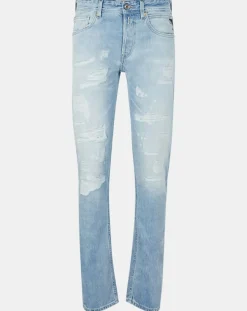 New Replay Jean Regular grover aged 20y destroyed bleu clair