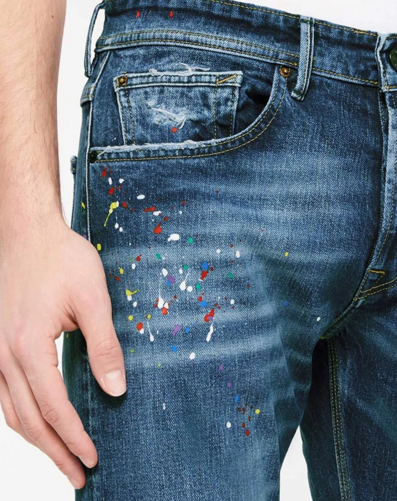 Clearance Replay Jean Aged Eco bleu moyen