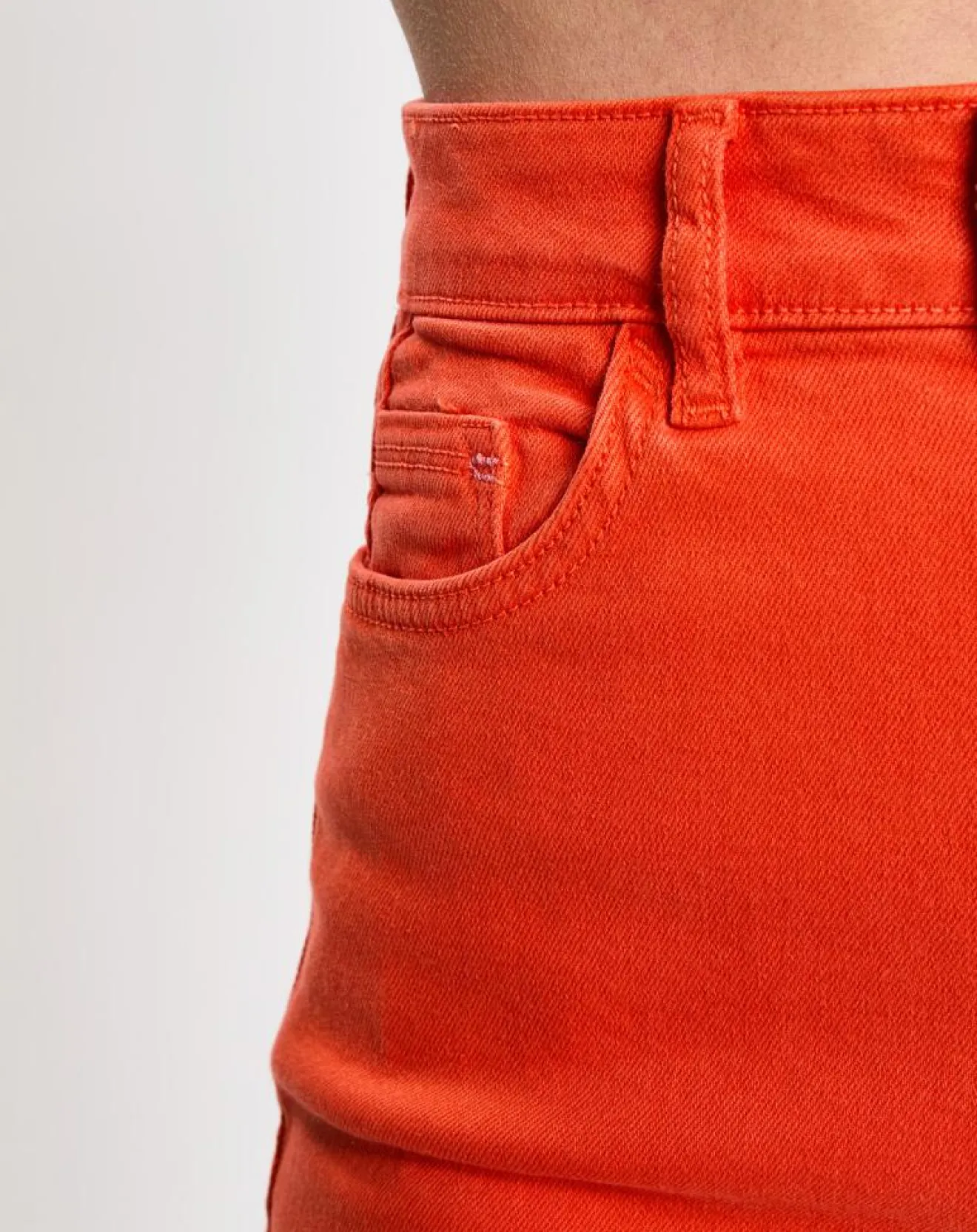 Femme Esprit Jean 80's bord franc orange vif