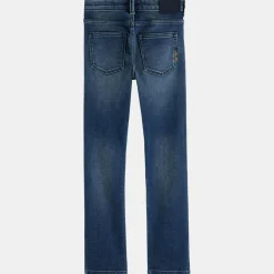 New Scotch & Soda Jean Skinny en Toile de Coton bio mélangé bleu foncé