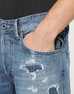 Best Replay Jean Slim 100% Coton Bio Broken Eged Willbi bleu moyen