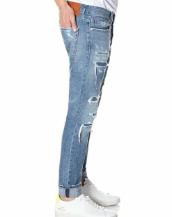Best Replay Jean Slim 100% Coton Bio Broken Eged Willbi bleu moyen