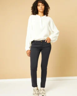 Acquaverde Jean slim 7/8 Scarlett bleu marine