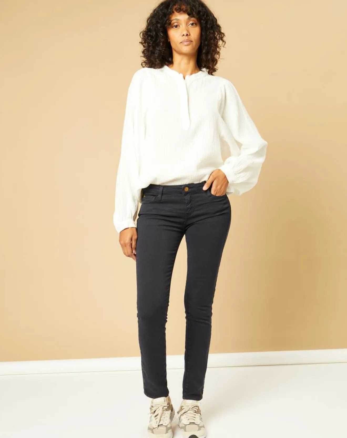 Acquaverde Jean slim 7/8 Scarlett bleu marine