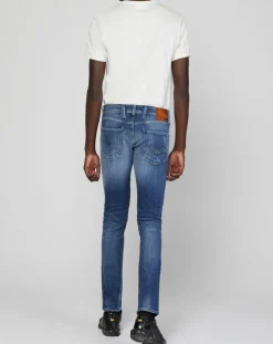 Homme Replay Jean Slim Aged 10 Yo Destroy bleu
