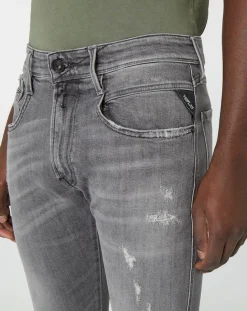 Homme Replay Jean Slim Aged Eco Anbass gris moyen
