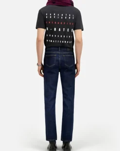 Hot The Kooples Jean slim avec poche en cuir bleu