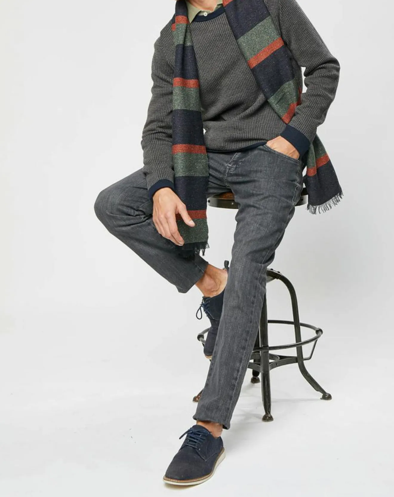 Homme Hackett London Jean Slim Denim Washed gris