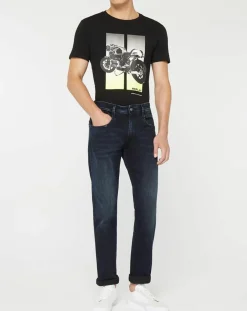 Outlet Replay Jean Slim en Coton Bio 573 Anbass bleu foncé