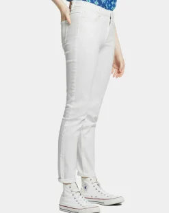 Sale Galeries Lafayette Jean Slim en Toile de coton Mina blanc