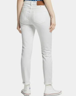 Sale Galeries Lafayette Jean Slim en Toile de coton Mina blanc