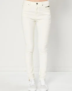 Femme Esprit Jean Slim en Toile de coton blanc